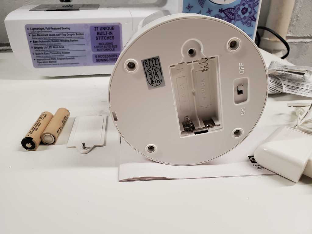 The bottom of the STRALA, with two rechargable AA batteries removed. 