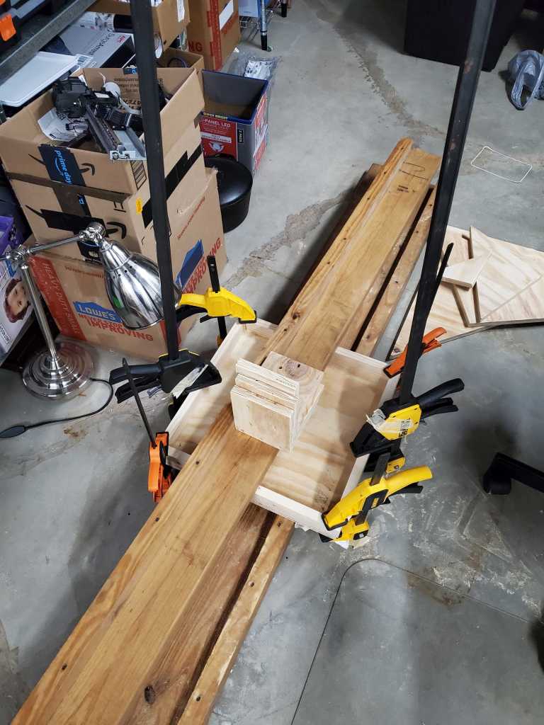 The display box clamped down while glued. 