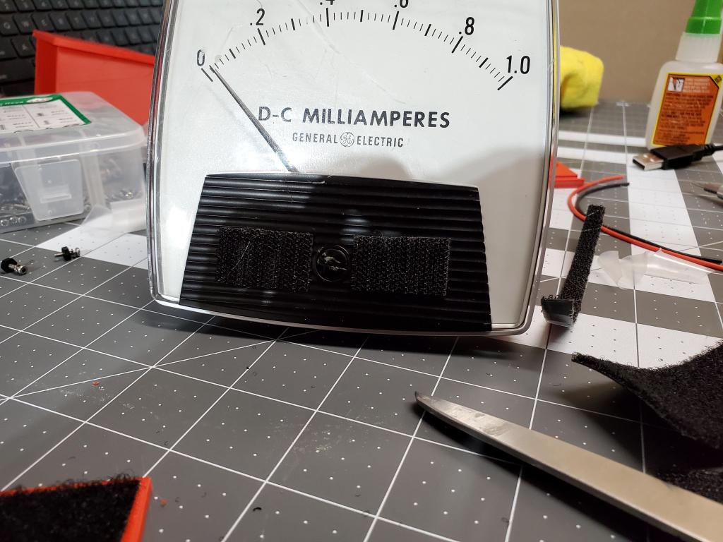 Velcro attached to the ammeter